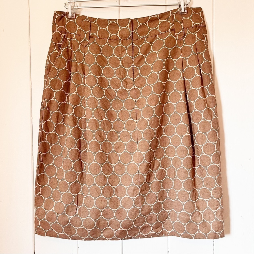 Apostrophe Brown with Circle Patterened Skirt. Size 14.